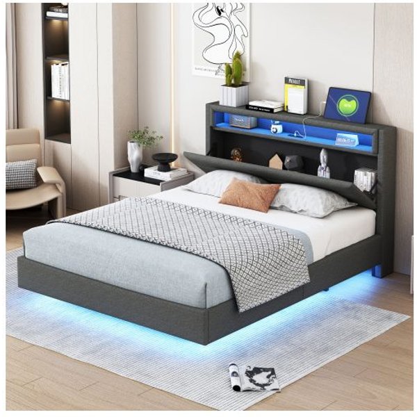 Lit - Muvoe - 140X200 Cm - Enchufe Usb - IluminacióN Led - Cabecero Reversible-image