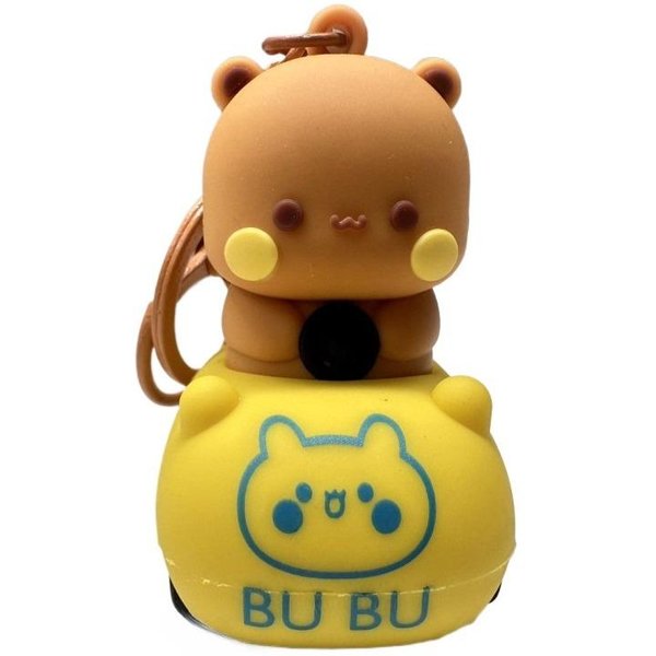 Urocza Panda Bubu Yier Breloczek KreskóWkowa Panda Bubu I Dudu JadąCe MałYm Samochodem Breloczek Model Breloczek Do Plecaka Ozdoba Breloczek Prezent Brown-image