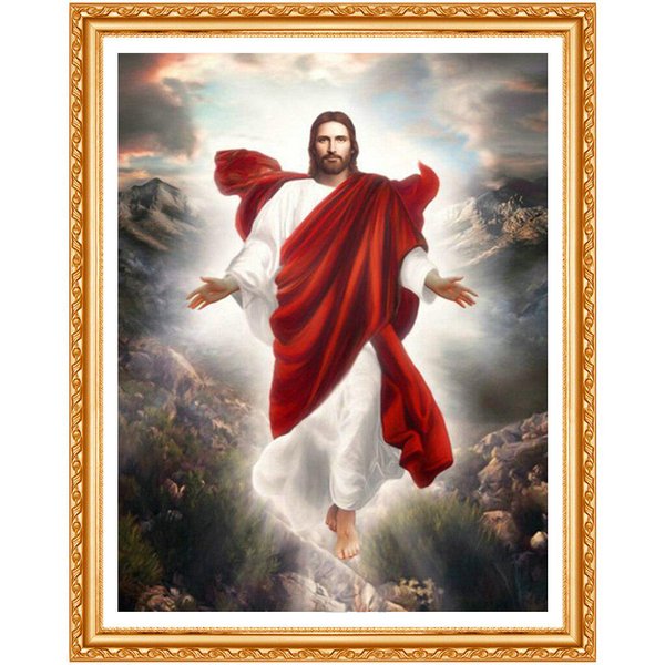 Diament Malarstwo Cross Stitch Religia Jezus Ikony Hobby RzemiosłO Handmade Prezent Haft Home Decor 20X30CM-image