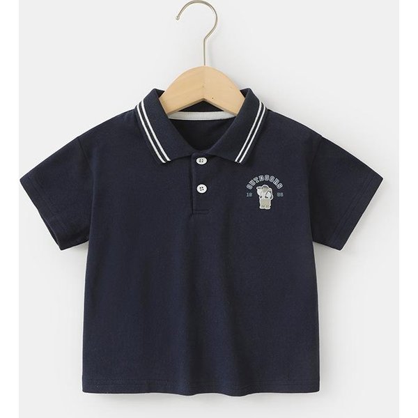 Ropa De Bebé Casual Camisetas De Manga Corta Verano NiñOs Polos NiñOs NiñAs Tops De Bebé Verano 120Cm Gray-image