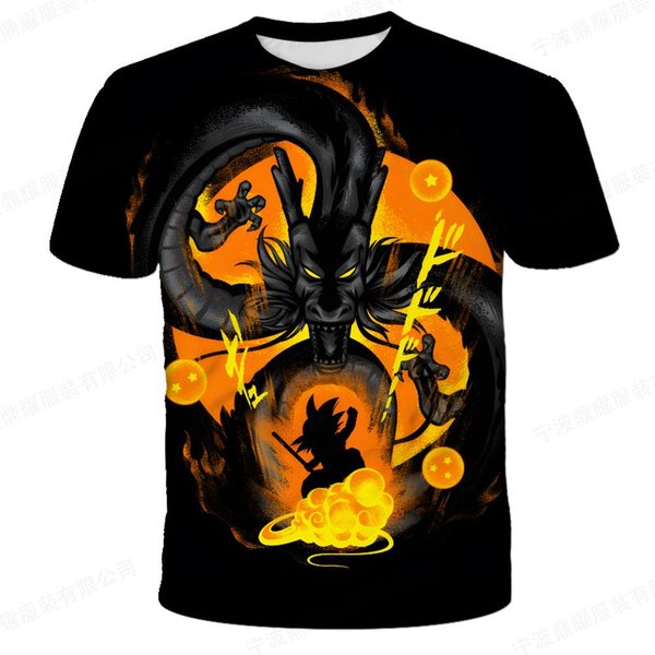 T-Shirt 3D Letni KróTki RęKaw OkrąGłY Dekolt Goku Vegeta MęSki Casualowy T-Shirt S-image