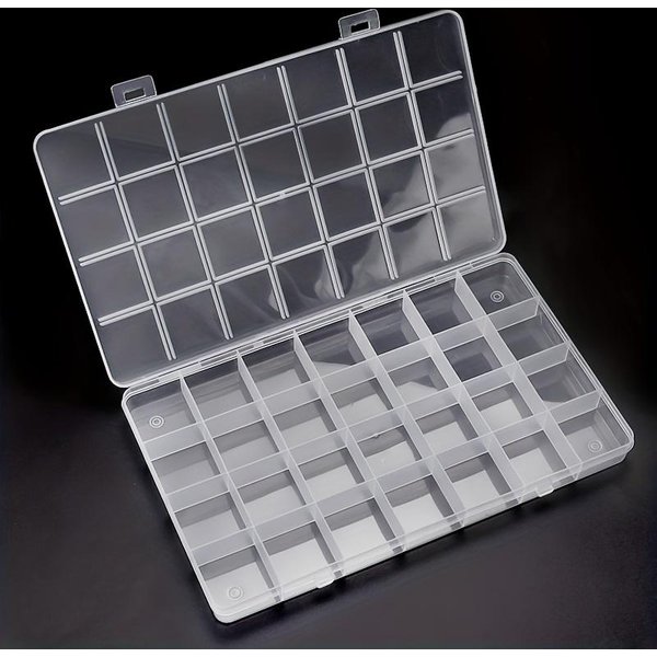 1 Caja Organizadora Multifuncional De PláStico Transparente Con Rejillas, Contenedor Para Guardar Manualidades, Cuentas, Organizador De Arte, JoyeríA Diy. 24 Grids-image