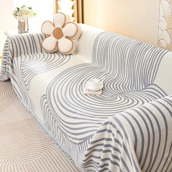 Funda De Sofá PañO Toalla Funda Universal Todo En Uno Una Pieza Usable Por Ambos Lados Manta Chenilla De Alta Densidad Tacto Confortable 180X130Cm1Pcs-image