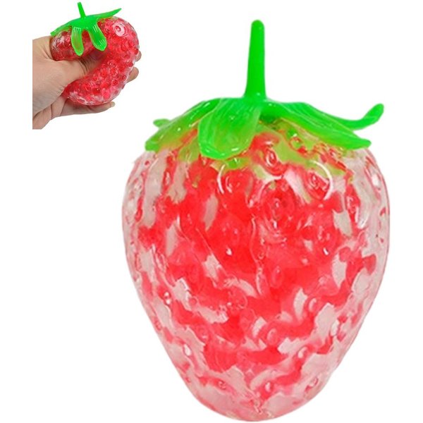 1 Szt. Nowa Truskawkowa PiłEczka Antystresowa Dla Dzieci I DorosłYch, śCiskana PiłEczka, Zabawki Fidget, Sensoryczna Zabawka łAgodząCa LęK, Zabawny Prezent Czerwony-image