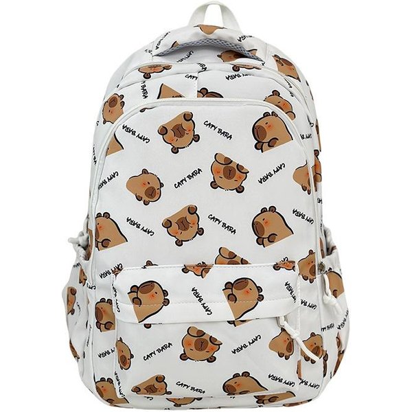 Nueva Mochila Capibara Linda Para Estudiante De Primaria, Estudiante De Secundaria, Bolsa Escolar, Mochila De Gran Capacidad-image