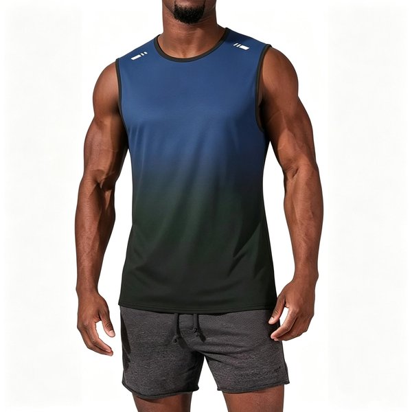 Camiseta Sin Mangas AtléTica Para Hombre, Secado RáPido, Ajuste Holgado, Transpirable, Para Correr, Fitness, DiseñO Degradado, Camiseta Sin Mangas Para Entrenamiento En El Gimnasio Xxxxl-image