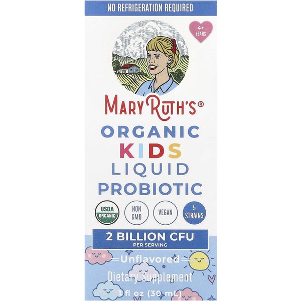 Maryruth's, ProbióTico LíQuido OrgáNico Para NiñOs, Edades 4+, Sin Sabor, 2 Mil Millones De Ufc, 1 Fl Oz (30 Ml)-image