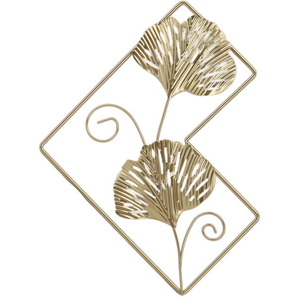 DecoracióN De Pared De Metal Hoja Dorada DecoracióN De Pared De Hierro DecoracióN NóRdica Para Colgar En La Pared Para Sala De Estar Dormitorio Beige-image