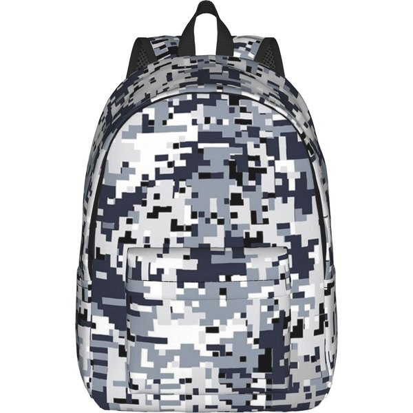 Mochila Camuflaje Gris Militar PatróN Adolescente Regalo Escuela Secundaria Negocios Camuflaje Militar Daypack PortáTil Ordenador Bolsas De Lona S-image