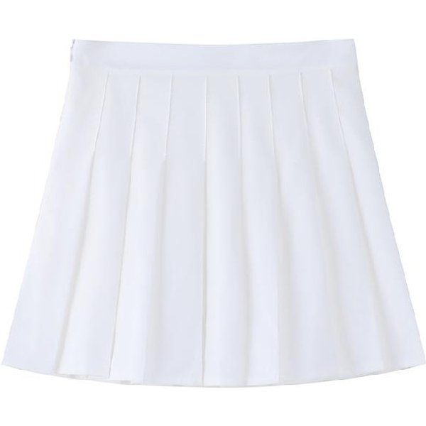 Falda Plisada Y Falda Para Mujer En Moda De Verano Estilo Coreano Cintura Alta Slim Y Fresca VersáTil Color SóLido LíNea A Falda Corta Para Verano 2XL-image