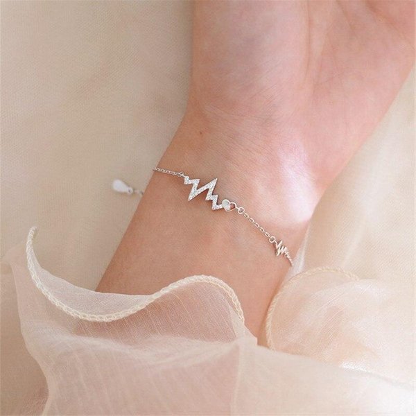 Pulsera Brazalete De Plata De Ley 925 Con Charm De CorazóN De Circonita Para Mujeres NiñAs Fiesta Boda Moderna JoyeríA Coreana Pulseras Sl050 Brown-image