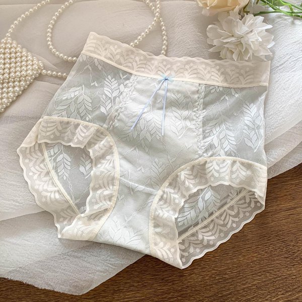 Bragas Jacquard De Cintura Alta Para Mujer Sexy Levanta GlúTeos Transpirables CóModas Tallas Grandes Estilo Puro Atractivo L-image