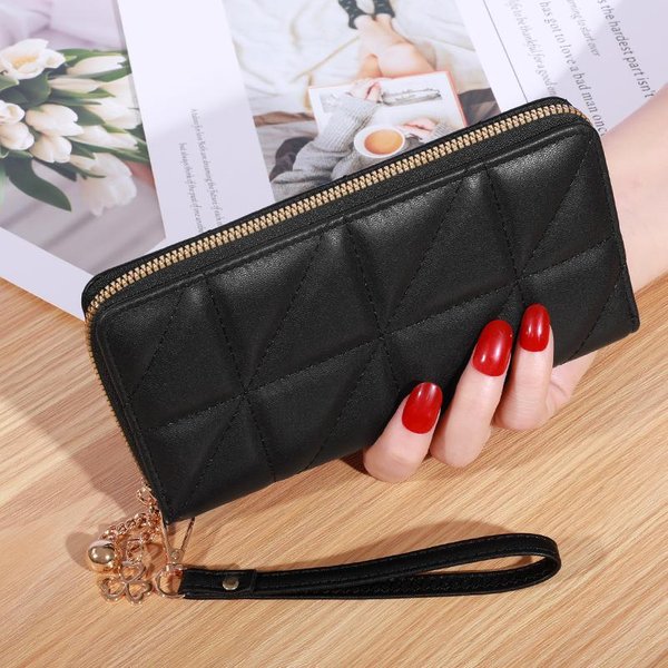 Cartera De Lujo Para Mujer, Cartera Larga Multifuncional De Piel SintéTica Pu, Billetera, Tarjetero, Bolso De Mano,-image