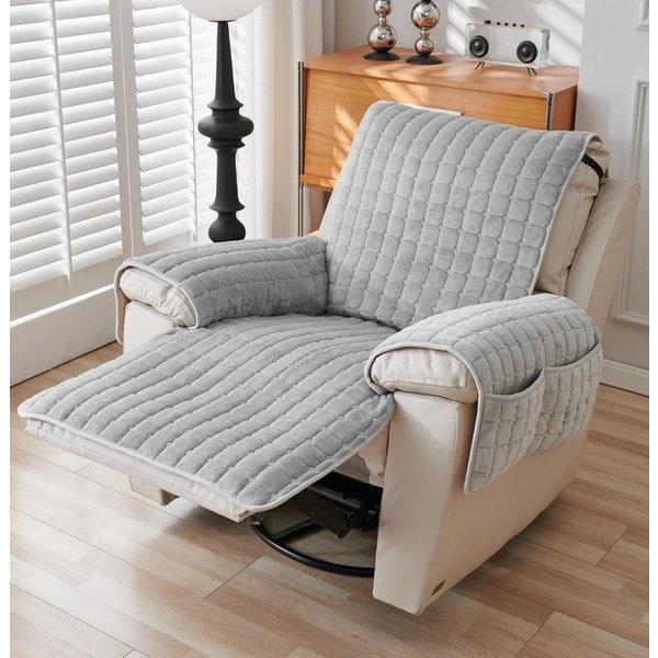 Fundas De Sofá Reclinables De 1 Plaza, Fundas De Franela De Felpa Para SillóN Con Bolsillos, Fundas Para SofáS Reclinables Lazy Boy Relax, Fundas Para Sillas Para El Hogar 1 Seat (53X190Cm)S-image