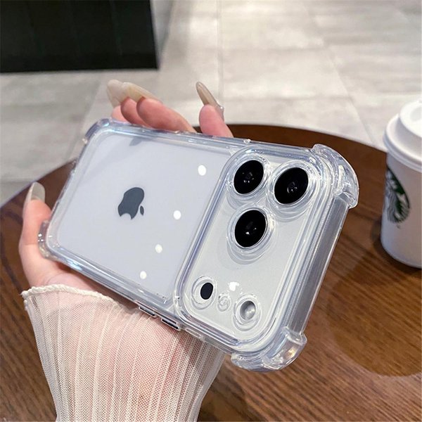 Luksusowe Odporne Na WstrząSy Przezroczyste Etui Na Telefon Dla Iphone 17 Pro 16 15 14 13 12 11 Pro Max Plus 17 Air MięKki Przezroczysty Zderzak Etui Pokrowiec Iphone Air Czysty-image