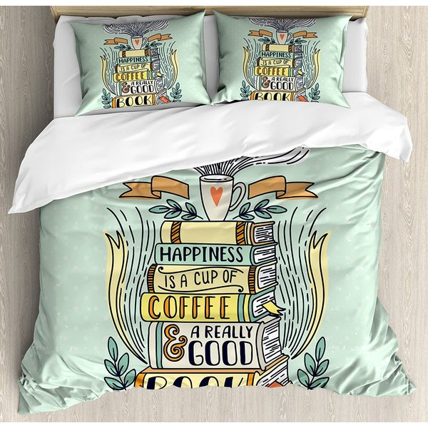 EstanteríA Biblioteca Libro Estampado Confort Funda NóRdica Funda De Almohada Textil Para El Hogar Cubre EdredóN NiñO Adolescente NiñA Juego De Cama De 3 Piezas EU Single(135X200Cm)-image