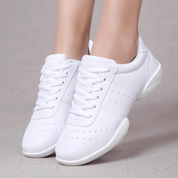 Buty Do TańCa Kobieta Nowe Damskie Nowoczesne MięKka Podeszwa Jazzowe Sneakersy Aerobik OddychająCe Lekkie Damskie Taneczne Fitness Sport 40 BiałY-image