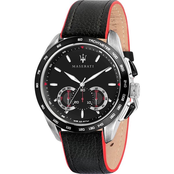 Maserati Traguardo Czarna SkóRa MęSki Kwarcowy Chronograf R8871612028 Czarny-image