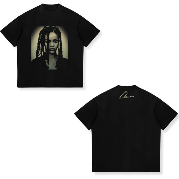 2026 Verano Rihanna Hip-Hop Rap Camiseta Americana Estampado Retro Calle Manga Corta Hombre Y Mujer Top Vintage Hip Hop Streetwear Camiseta Oversize Xxxl Gray-image