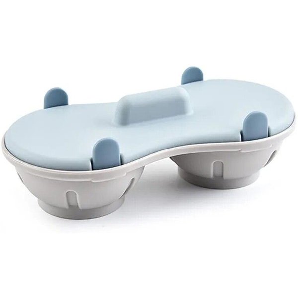 Escalfador De Huevos Para Microondas, 2 Cavidades, De Silicona, Para Huevos Duros Y Escalfados, Utensilios De Cocina, Tazas Para Huevos Escalfados Azul-image