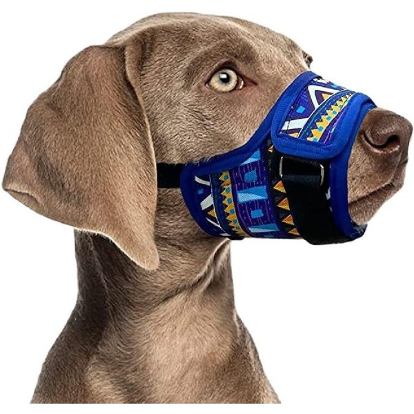 Bozal Para Perros PequeñOs Grandes Ajustable Malla Transpirable Anti Ladridos Bozal Para Boca De Mascota Para Perros Correas De Nailon Accesorios Para Perros L Azul-image