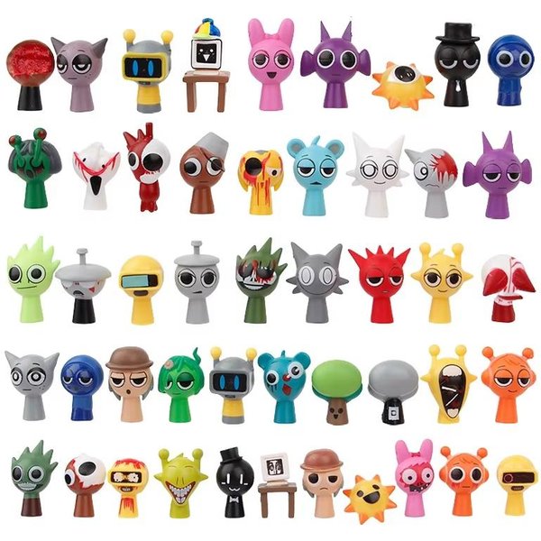 48 Sztuk/Zestaw Mini Sprunki Figurka Akcji Zabawka Film Animowany Sprunki Wenda Model Doll Figurki Prezent Dla Dzieci-image