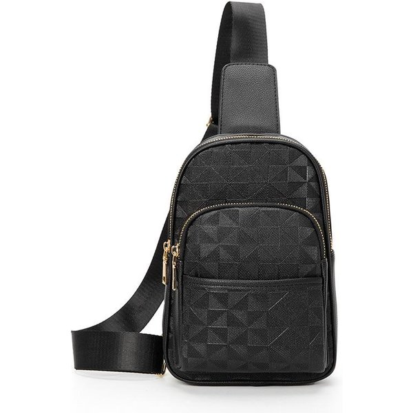 Bolso Pechero De Moda Estampado Diario Europeo Y Americano Nuevo Bolso Cruzado De Gran Capacidad VersáTil Y Sencillo Gray-image