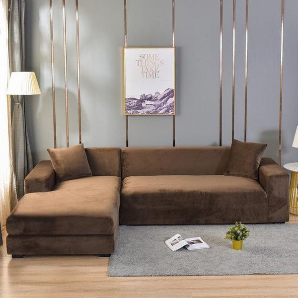 Funda De Sofá De Terciopelo, Fundas De Sofá Esquinero Para Sala De Estar, Fundas EláSticas De Licra, Funda De Sofá EláStica 1Seater-90-140Cm-image