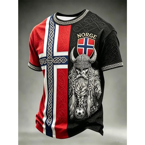 Edycja 2026 Norweska Koszulka Treningowa PiłKarska - Cyfrowy Druk 3D - Wygodna I OddychająCa - Odzież Personalizowana Rodzinna 6XL Black-image