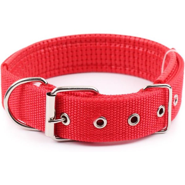 Solidne ObrożE Dla PsóW Nylonowa ObrożA Dla PsóW Dla MałYch śRednich DużYch PsóW Teddy Keji Pitbull Bulldog Beagle (Red,L) Czerwony-image