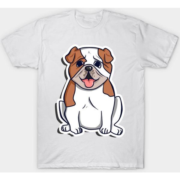 Camiseta Mujer Bulldog Estampado Harajuku Kawaii Camiseta Verano Manga Corta Camiseta Top 4XL White-image
