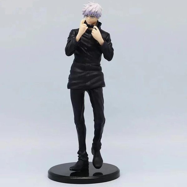 21 CM Figurka Anime Jujutsu Kaisen Satoru Gojo Model Z Wymienną GłOwą Zabawka Prezent Kolekcja Figurka Akcji Itadori Yuji PVC Black-image