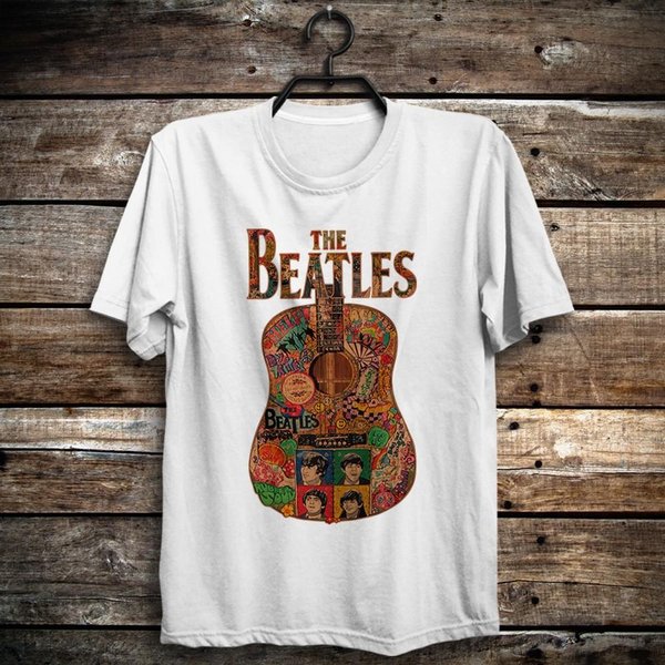 Gitara Muzyka Rockowa The Beatles Klasyczna Koszulka Rubber Soul Revolver Abbey Road Koszulka Unisex L White-image