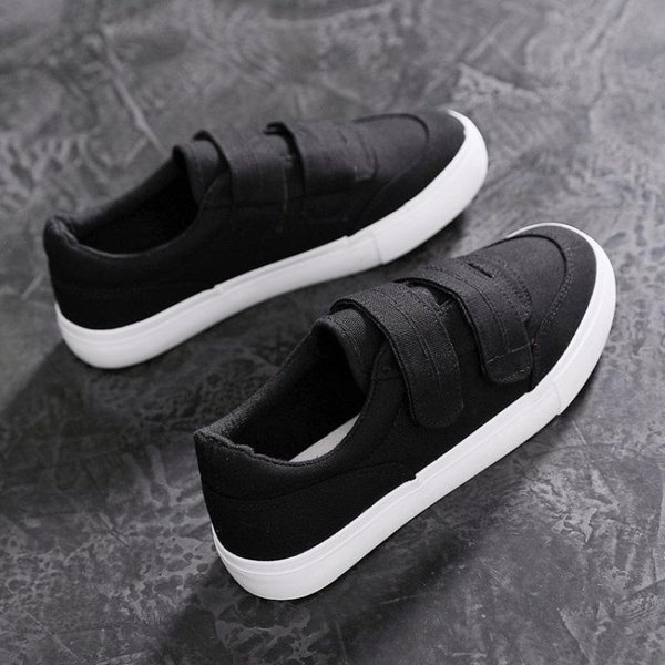 Wiosenne Nowe Buty Studenckie BiałE Damskie Ulzzang Uniwersalne PłAskie Buty PłóCienne Na Rzepy 36 Gray-image