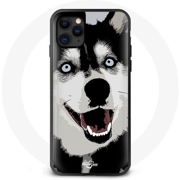 Funda De TeléFono - Maniacase - Iphone 11 - Flexible - Perro Husky - Ojos Azules Blanco-image