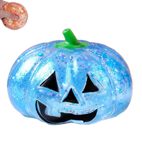Halloweenowa Dynia Z Maltozą Squishy PiłEczka Antystresowa - MięKka Zabawka Fidget O Powolnym Odbiciu Do łAgodzenia Stresu ŚMieszny Prezent Dla DorosłYch Blue-image