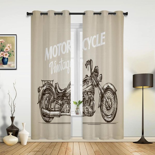 ZasłOny Motocyklowe Eagle Banner Do Sypialni, Salonu, Draperie Kuchenne, ZasłOna Okienna Do Pokoju DziecięCego, Nowoczesny WystróJ Domu 135W X 60H(Cm) X1-image