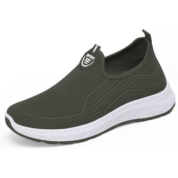 Damskie OddychająCe Trampki Flyknit Wygodne Wsuwane Buty Do Chodzenia Lekkie, Codzienne, Sportowe Buty Z Siateczki 37 Zielony-image