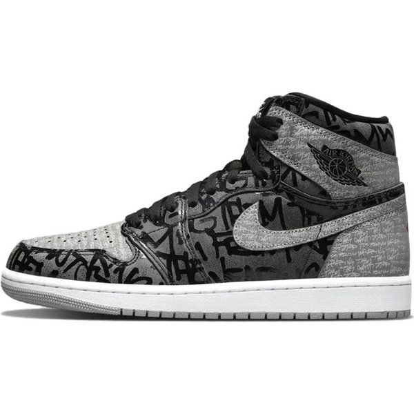 Air Jordan 1 High OG Rebellionaire Sneakers Unisex Czarne BiałE Szare 555088-036 41-image