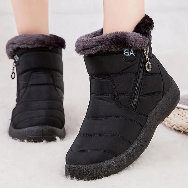 Wysokiej JakośCi Zimowe Obuwie Damskie Wodoodporne Buty Damskie Buty Zimowe Moda Damska Pluszowe Buty śNiegowe CiepłE Botki 35 Black-image