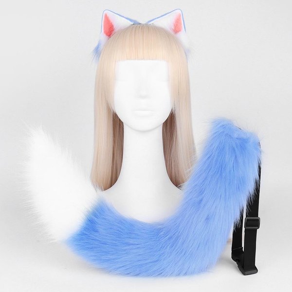 Orejas De Gato De Peluche Simuladas Cola De Gato Set De Gato Para Cosplay Diadema Con Orejas De Animal Hecha A Mano Cola Accesorios Para Convenciones De CóMics-image