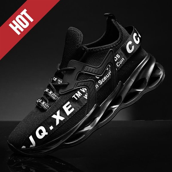 Buty Do Biegania Codzienne Poduszka Powietrzna Maraton MęSkie Sportowe OddychająCe Lekkie Damskie Wygodne Atletyczne Outdoorowe Trampki 44 Czarny-image