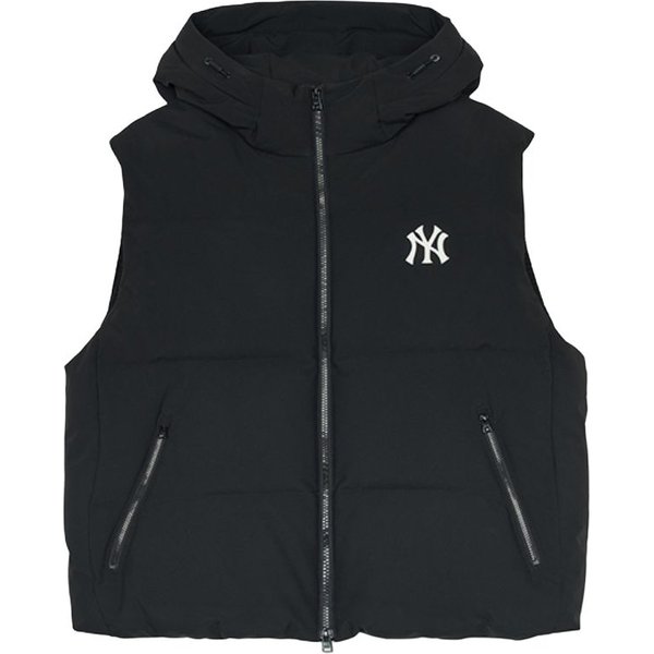 MLB New York Yankees Bluza Z Kapturem Na Zamek Moda Prosta Kamizelka Puchowa Kamizelka Unisex Czarna 3ADVB1046-50BKS L Black-image