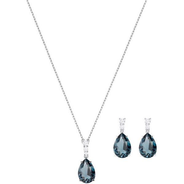 Juego De Pendientes Y Collar Swarovski Vintage Blue Water Drop JoyeríA Para Mujer 5450937 Box+Shopping Bag (Random Color) White-image