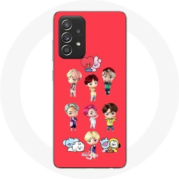 Funda - Maniacase - Samsung Galaxy A52 - Negra - BTS Tinytan - Flexible Negro-image