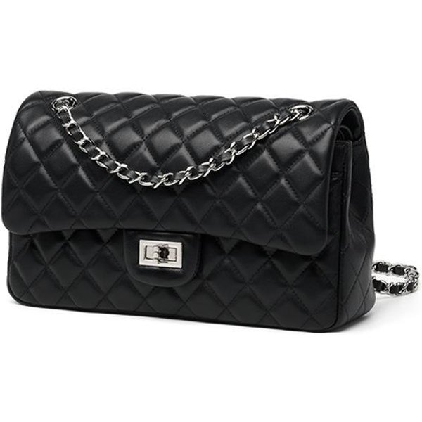 Luksusowa Torebka, Torba Damska, Europejska I AmerykańSka Retro SkóRa Licowa, Damska Torebka Do RęKi, Torba Na Ramię Crossbody 25*6.5*14Cm Czarny-image