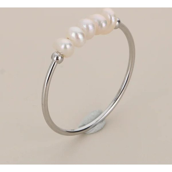 Exquisitos Anillos De Perlas De ImitacióN De Concha Para Mujer Anillos Ligeros De Acero Inoxidable Para SeñOras Anillos De Boda Para Fiesta JoyeríA 7-image