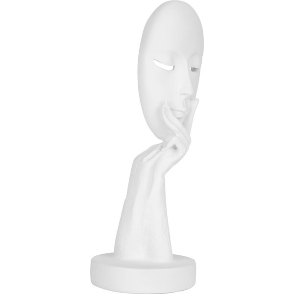 Estatua Arte Facial Personajes Abstractos MáScara ArtesaníA Resina Adornos Hechos A Mano Escultura White-image