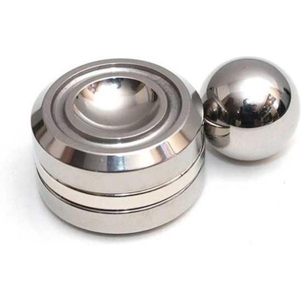 Metalowa Zabawka Fidget Na Biurko Dla DorosłYch - Hipnotyczny WirująCy żYroskop Do łAgodzenia Stresu, OkrąGłY Spinner Kinetyczny Na Opuszek Palca, Prezent Dla Dzieci Gray-image