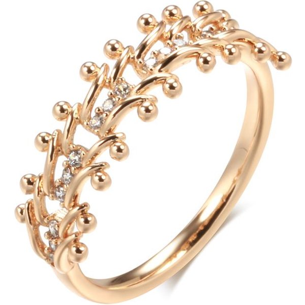 Anillo De Novia éTnico Color Oro Rosa Para Mujer, Anillo úNico Vintage Con Circonita Natural Y Metal Brillante En Forma De Flor. JoyeríA Para Uso Diario. 10 Beige-image
